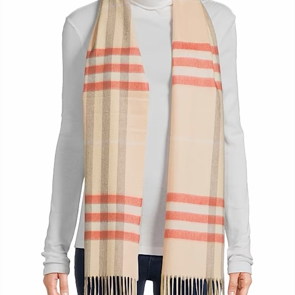 Burberry Giant Check Cashmere Scarf - Brand New With Tags, Authentic From Saks